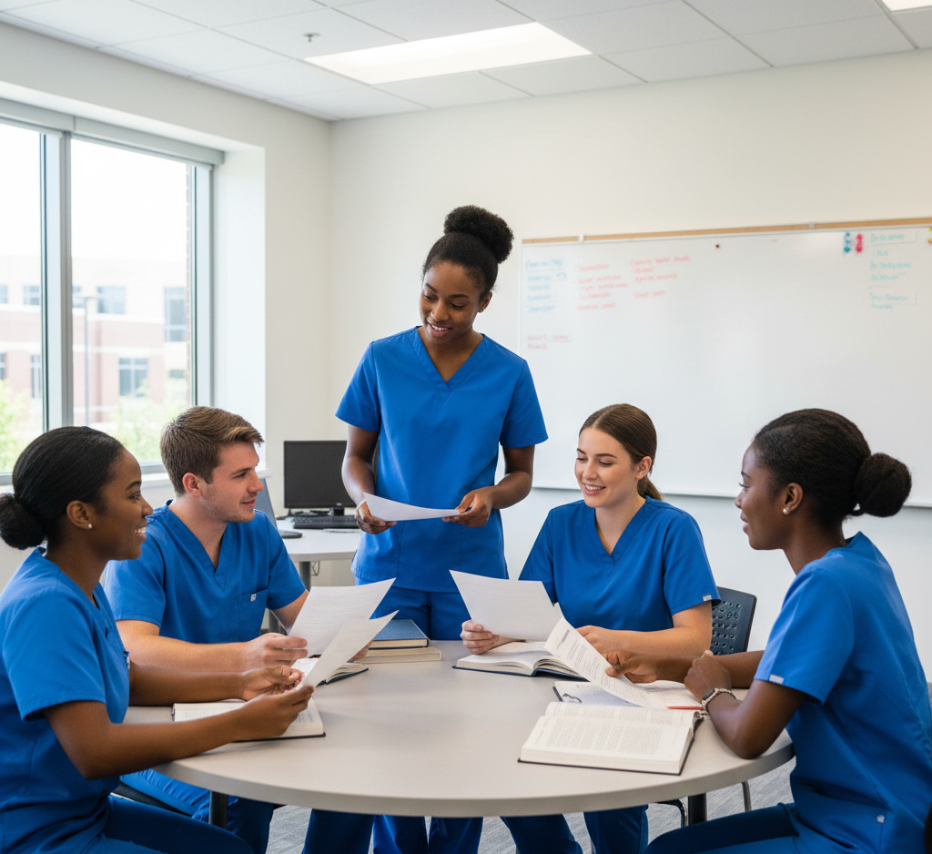 happy nurse studying for exams